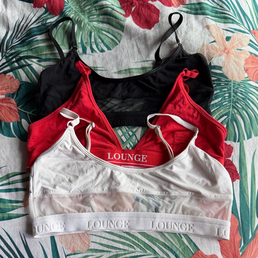 Lounge Women's Intimates Bras - Black, Red, and White